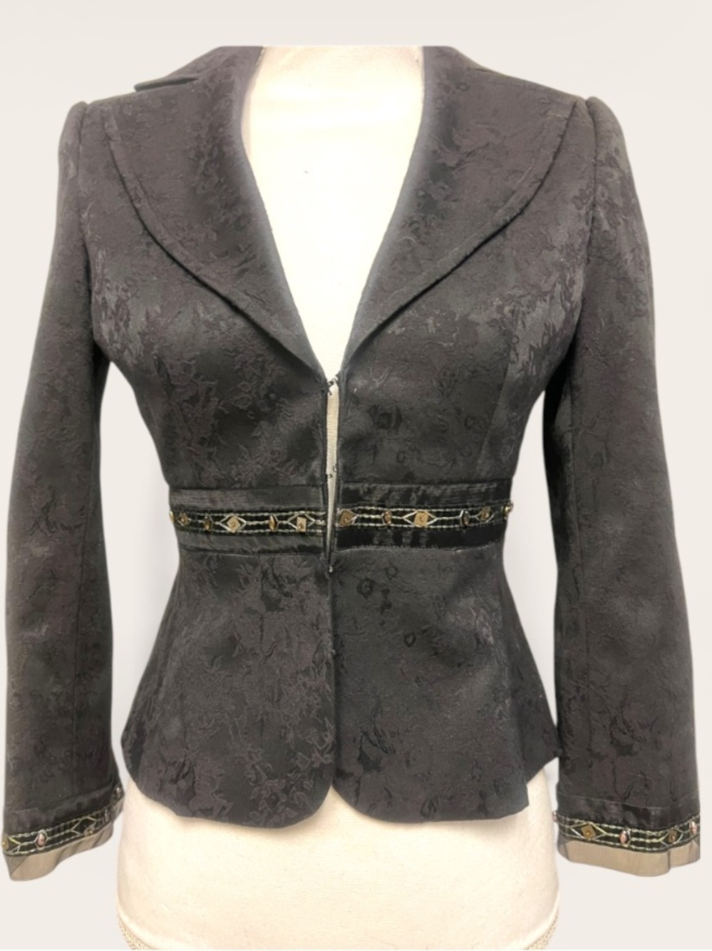 Georgiou Studio vintage y2k Black jacquard beaded jacket - Picture 8 of 17